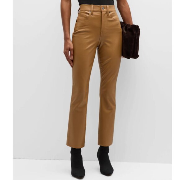 Veronica Beard "Carly" Vegan Leather Kick Flare Jeans - Picture 1 of 5